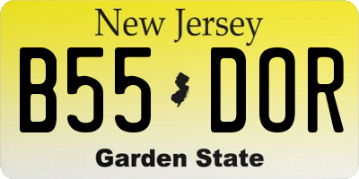 NJ license plate B55DOR