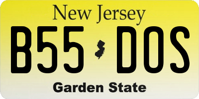 NJ license plate B55DOS
