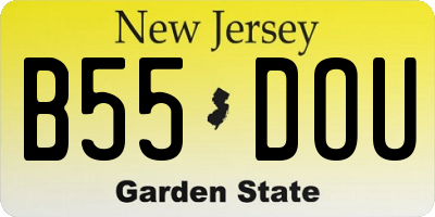 NJ license plate B55DOU
