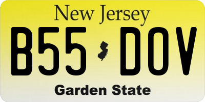 NJ license plate B55DOV