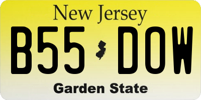 NJ license plate B55DOW