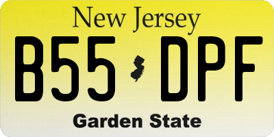 NJ license plate B55DPF