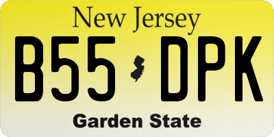NJ license plate B55DPK