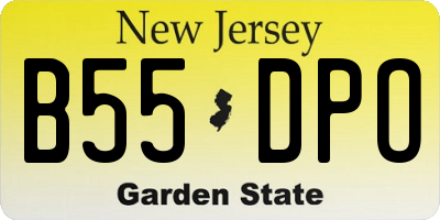 NJ license plate B55DPO