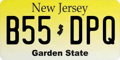 NJ license plate B55DPQ