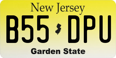 NJ license plate B55DPU