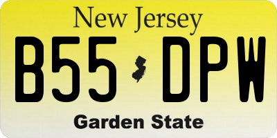 NJ license plate B55DPW