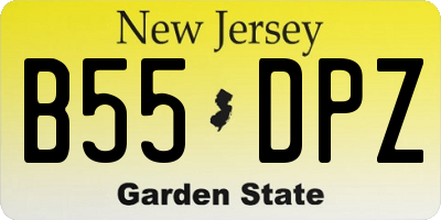 NJ license plate B55DPZ
