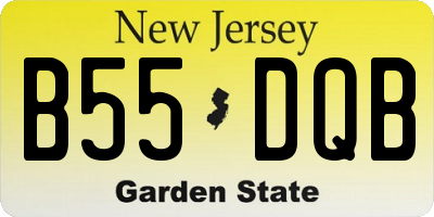 NJ license plate B55DQB