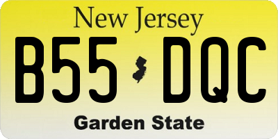 NJ license plate B55DQC