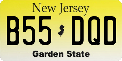 NJ license plate B55DQD