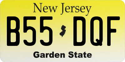 NJ license plate B55DQF