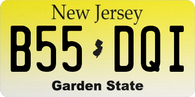 NJ license plate B55DQI