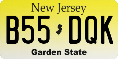NJ license plate B55DQK