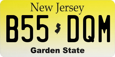 NJ license plate B55DQM
