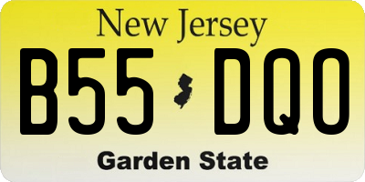 NJ license plate B55DQO