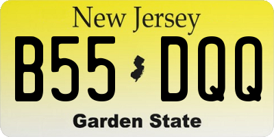 NJ license plate B55DQQ