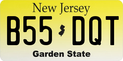 NJ license plate B55DQT