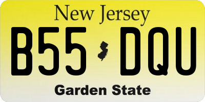 NJ license plate B55DQU