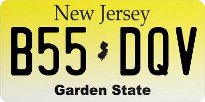 NJ license plate B55DQV