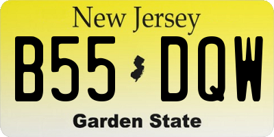 NJ license plate B55DQW