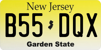 NJ license plate B55DQX