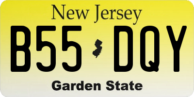 NJ license plate B55DQY