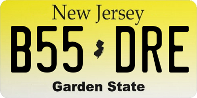 NJ license plate B55DRE