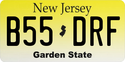 NJ license plate B55DRF