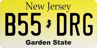 NJ license plate B55DRG