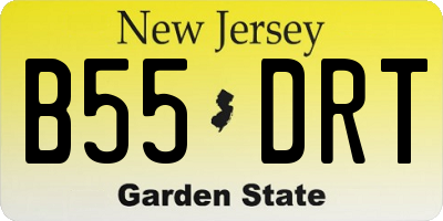 NJ license plate B55DRT