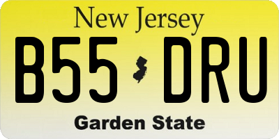 NJ license plate B55DRU