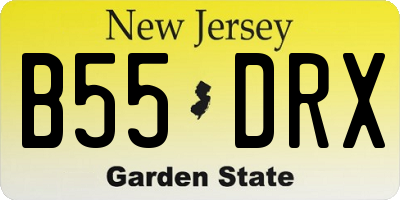NJ license plate B55DRX