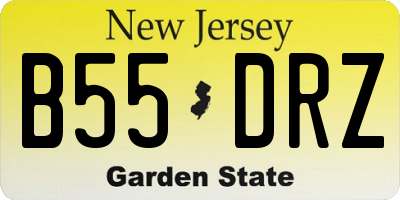 NJ license plate B55DRZ