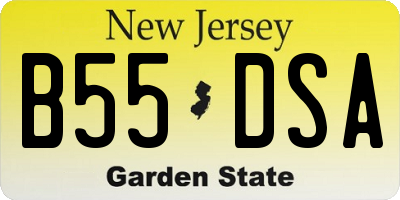 NJ license plate B55DSA