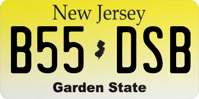 NJ license plate B55DSB