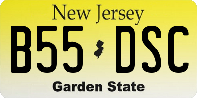 NJ license plate B55DSC