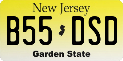 NJ license plate B55DSD