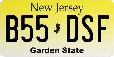 NJ license plate B55DSF