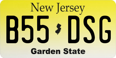 NJ license plate B55DSG
