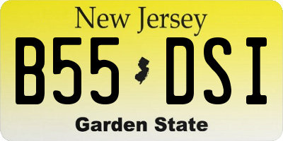 NJ license plate B55DSI