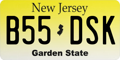 NJ license plate B55DSK