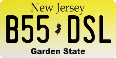 NJ license plate B55DSL