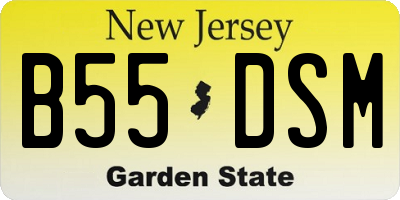 NJ license plate B55DSM