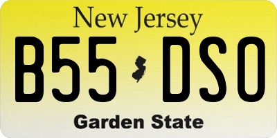 NJ license plate B55DSO