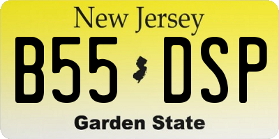 NJ license plate B55DSP