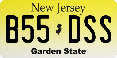 NJ license plate B55DSS