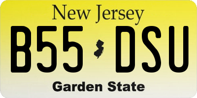 NJ license plate B55DSU