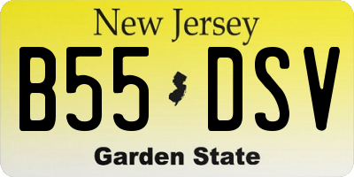 NJ license plate B55DSV