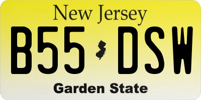 NJ license plate B55DSW